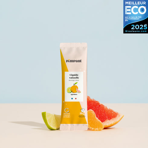 Recharge Liquide Vaisselle Agrumes en Poudre – Pimpant (Stick 25g)