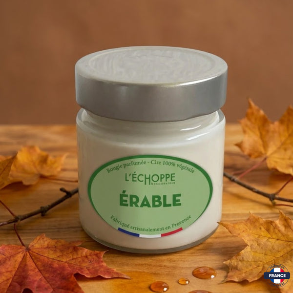 Bougie parfumée Érable - Cire 100% végétale - J'achète français - L'échoppe Buissonnière