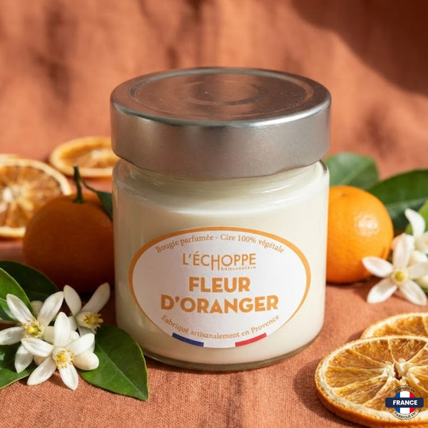 Bougie parfumée Fleur d'oranger - Cire 100% végétale - J'achète français - L'échoppe Buissonnière