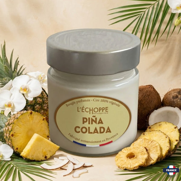 Bougie parfumée Pina Colada - Cire 100% végétale - J'achète français - L'échoppe Buissonnière