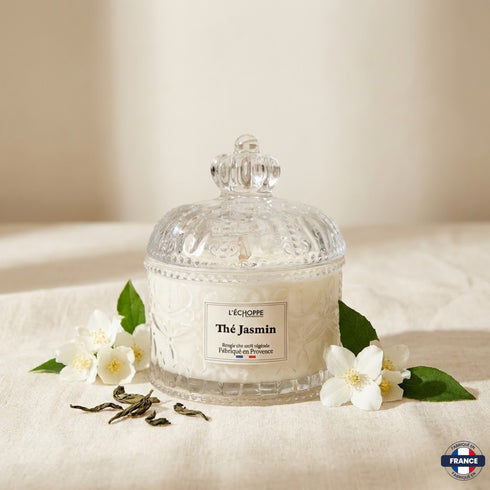 Bougie Parfumée Thé Jasmin – Bonbonnière Dôme – 180g - J'achète français - L'échoppe Buissonnière