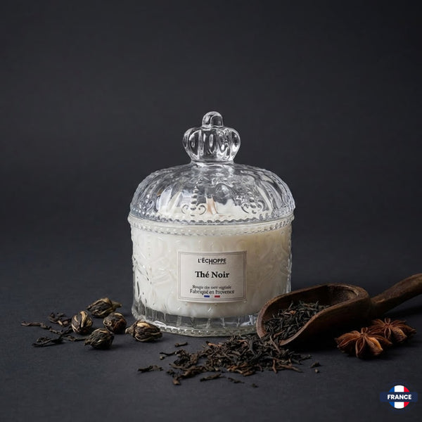 Bougie Parfumée Thé Noir – Bonbonnière Dôme – 180g - J'achète français - L'échoppe Buissonnière