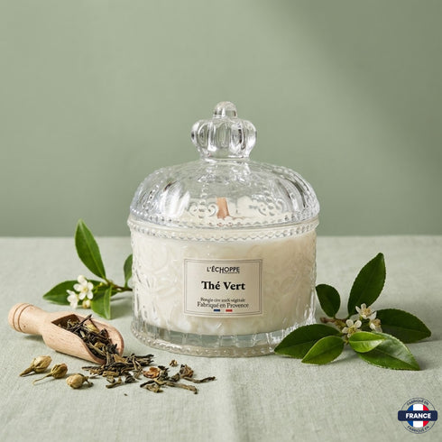Bougie Parfumée Thé Vert – Bonbonnière Dôme – 180g - J'achète français - L'échoppe Buissonnière