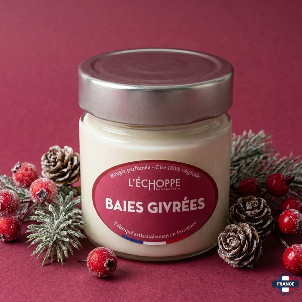 Bougie parfumée Baies givrées - Cire 100% végétale - J'achète français - L'échoppe Buissonnière