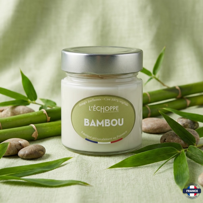 Bougie parfumée Bambou - Cire 100% végétale - J'achète français - L'échoppe Buissonnière
