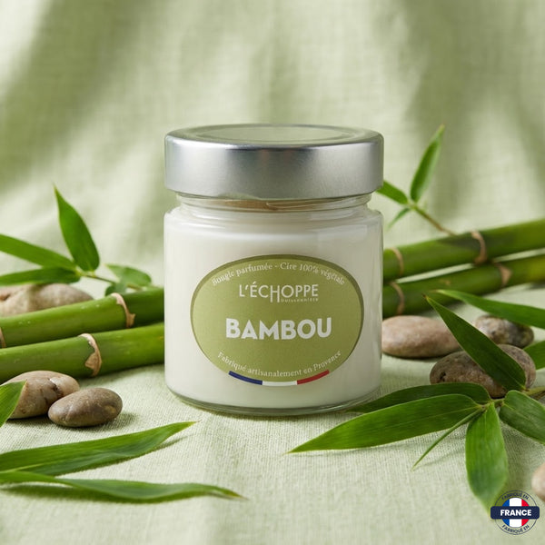Bougie parfumée Bambou - Cire 100% végétale - J'achète français - L'échoppe Buissonnière