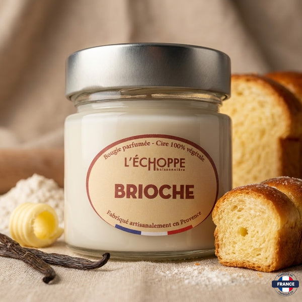 Bougie parfumée Brioche - Cire 100% végétale - J'achète français - L'échoppe Buissonnière