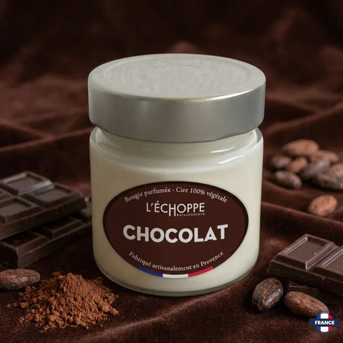 Bougie parfumée Chocolat - Cire 100% végétale - J'achète français - L'échoppe Buissonnière