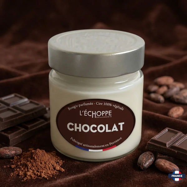 Bougie parfumée Chocolat - Cire 100% végétale - J'achète français - L'échoppe Buissonnière