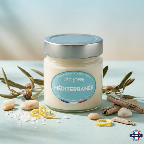 Bougie parfumée Méditerranée - Cire 100% végétale - J'achète français - L'échoppe Buissonnière