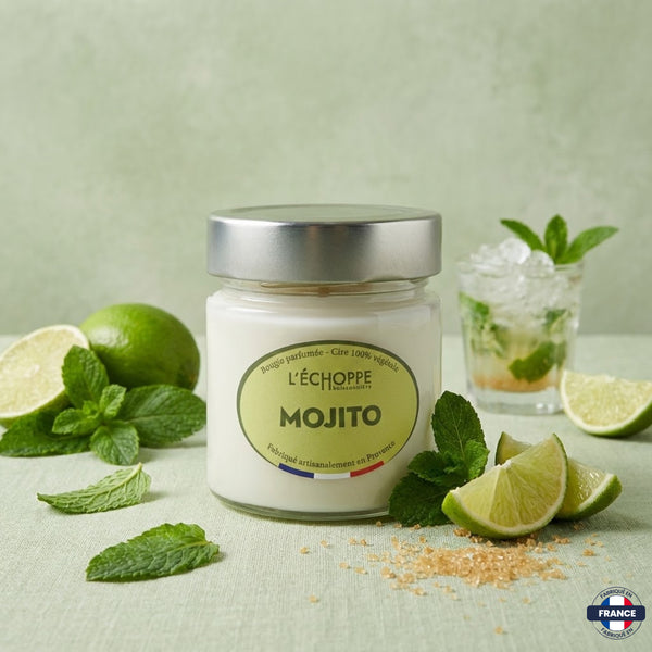 Bougie parfumée Mojito - Cire 100% végétale - J'achète français - L'échoppe Buissonnière