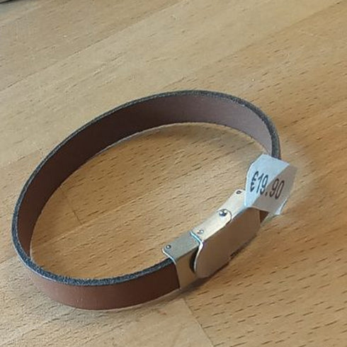 Bracelet en cuir brun, atelier Cristalizade