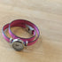 Montre double tour en cuir fuchsia, atelier Cristalizade