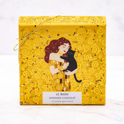 Boîte Le Bisou illustrée par Anne-Isabelle Lucas : l'étreinte dorée inspirée de Klimt