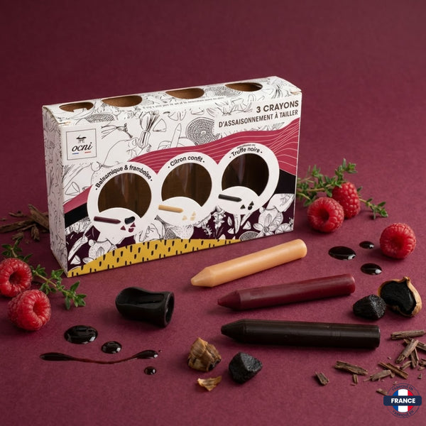 Coffret Gourmet 3 Crayons d'Assaisonnement (Balsamique, Citron, Truffe) - J'achète français - Ocni