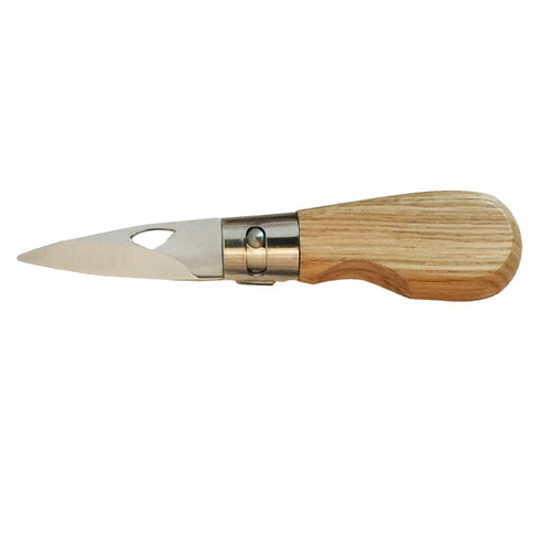 Couteau à huitres pliant manche chêne - J'achète français