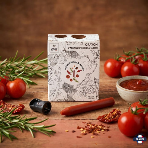 Crayon d'Assaisonnement Ketchup Tomate & Romarin (avec Taille-Crayon) - J'achète français - Ocni