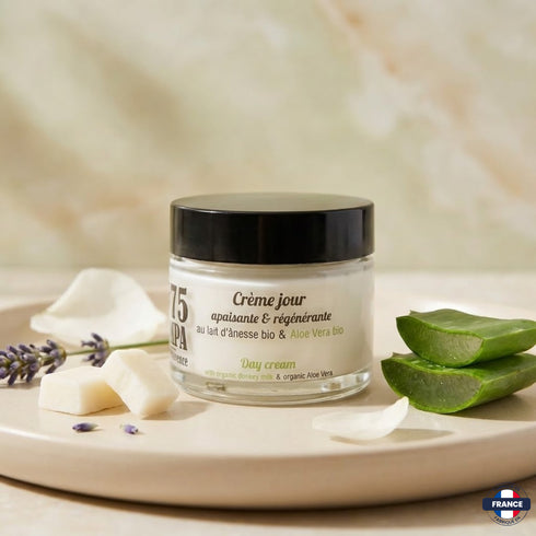 Crème Visage de Jour – Lait d’Ânesse BIO & Aloe Vera – 40ml - J'achète français - DAMPA1975