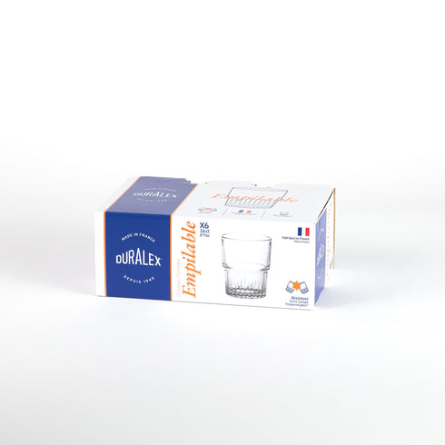 Lot de 6 verres empilables 16cl Duralex, fabriqué en France