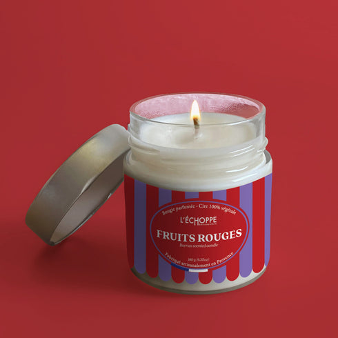 Bougie parfumée Fruits rouges - Cire 100% végétale 180g - L'Échoppe Buissonnière - fabriquée en France