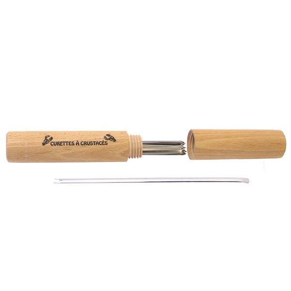 Fourreau hêtre 12 curettes à crustacés - J'achète français