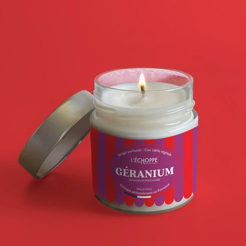 Bougie parfumée Géranium - L'échoppe Buissonnière