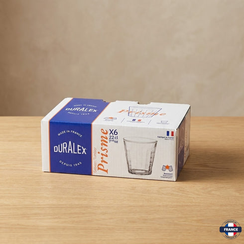Lot de 6 Verres Prisme 27.5cl – Duralex (Design Facetté) - J'achète français - Duralex