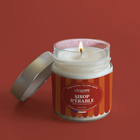 Bougie parfumée Sirop d'érable - Cire 100% végétale 180g - L'Échoppe Buissonnière - fabriquée en France