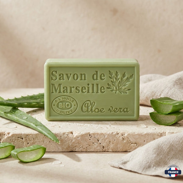 Savon de Marseille Artisanal Aloe Vera – Huile d’Olive BIO – 125g - J'achète français - DAMPA1975
