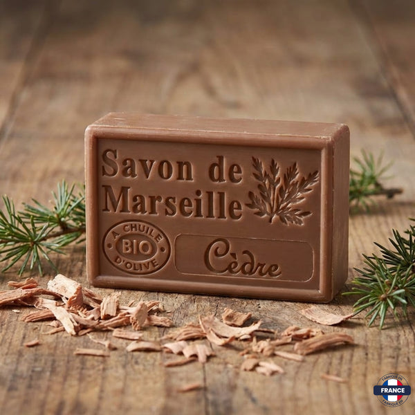 Savon de Marseille Artisanal Cèdre – Huile d’Olive BIO – 125g - J'achète français - DAMPA1975