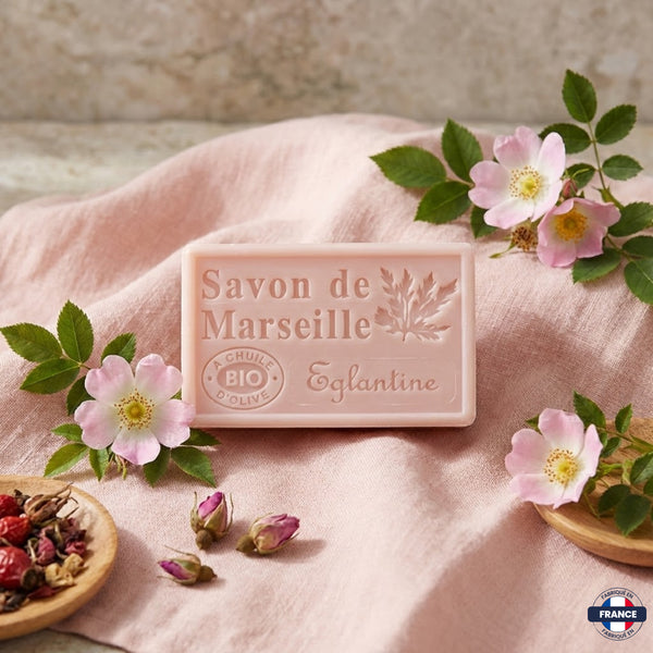 Savon de Marseille Artisanal Églantine – Huile d’Olive BIO – 125g - J'achète français - DAMPA1975