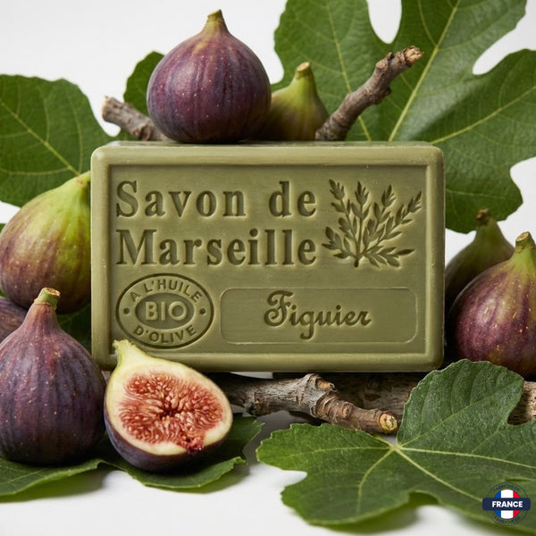 Savon de Marseille Artisanal Figuier – Huile d’Olive BIO – 125g - J'achète français - DAMPA1975