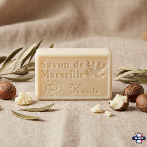 Savon de Marseille Artisanal Karité – Huile d’Olive BIO – 125g - J'achète français - DAMPA1975