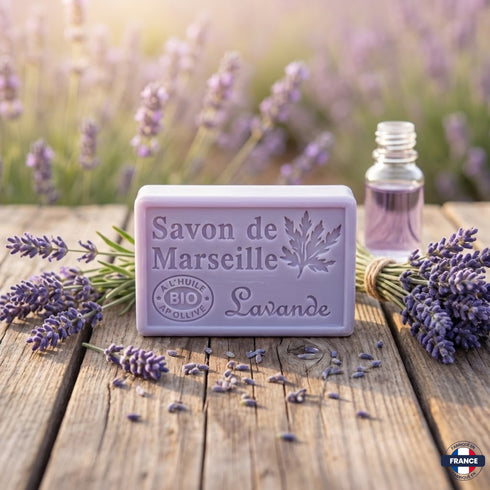 Savon de Marseille Artisanal Lavande – Huile d’Olive BIO – 125g - J'achète français - DAMPA1975