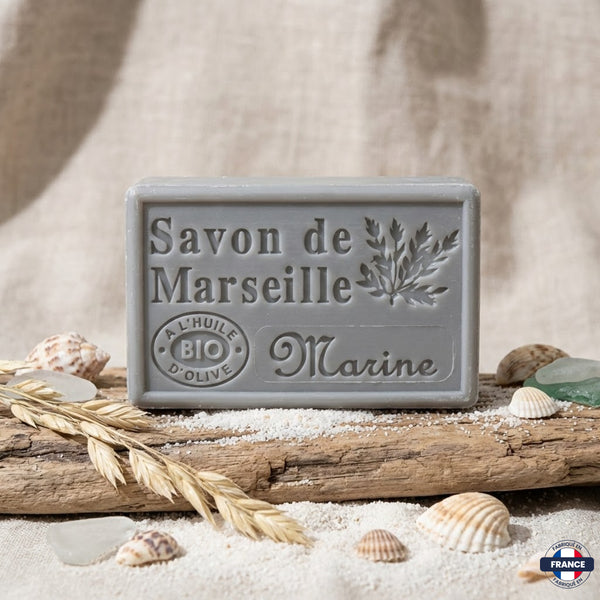 Savon de Marseille Artisanal Marine – Huile d’Olive BIO – 125g - J'achète français - DAMPA1975