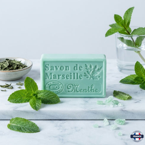Savon de Marseille Artisanal Menthe – Huile d’Olive BIO – 125g - J'achète français - DAMPA1975
