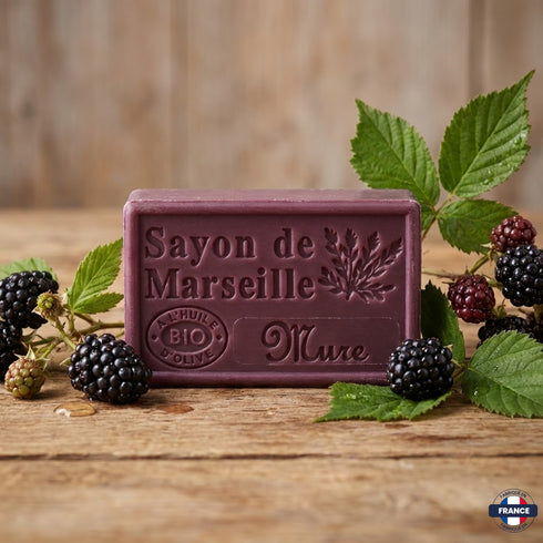 Savon de Marseille Artisanal Mûre – Huile d’Olive BIO – 125g - J'achète français - DAMPA1975
