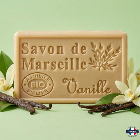 Savon de Marseille Artisanal Vanille – Huile d’Olive BIO – 125g - J'achète français - DAMPA1975