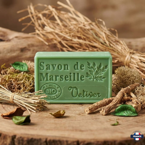 Savon de Marseille Artisanal Vétiver – Huile d’Olive BIO – 125g - J'achète français - DAMPA1975