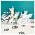 Les 6 chats en papier montés et coloriés