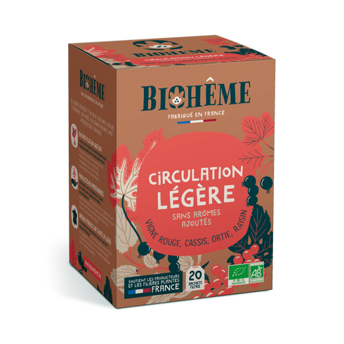 Infusion Circulation légère Bio – Biohème (20 sachets) - J'achète français - Biohême