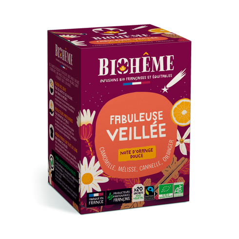 Infusion Fabuleuse Veillée Bio – Biohème (20 sachets) - J'achète français - Biohême