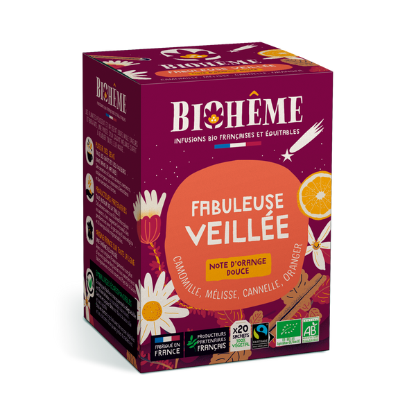 Infusion Fabuleuse Veillée Bio – Biohème (20 sachets) - J'achète français - Biohême