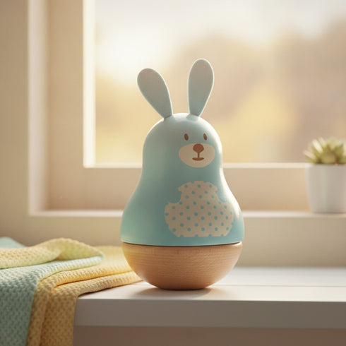 Boîte à musique en bois Boizoos, Raoul le lapin en situation