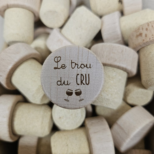 Bouchon en liège gravé « Le trou du cru » - Chti Bouchons - Picardie, fabriqué en France