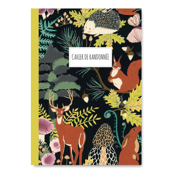 Cahier de randonnée Pascale Éditions, couverture animaux de la forêt
