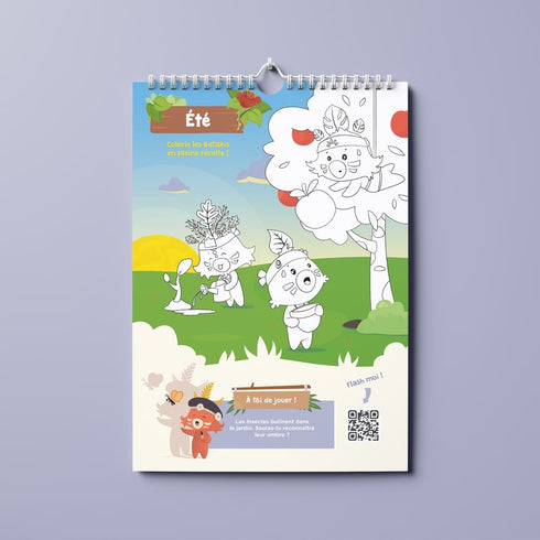 Page d'été à colorier du calendrier Botaki