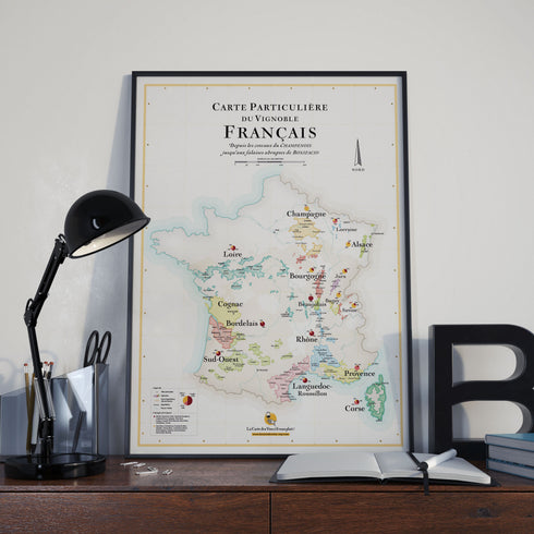 La Carte des Vins de France - affiche 50 × 70 cm