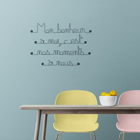 Mon bonheur à moi, c'est nos moments à nous en fil de fer - Bijoux de Mur