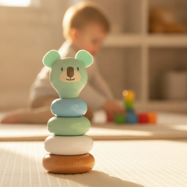Empilable en bois Boizoos, Alice le koala en situation